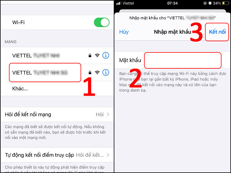 Kết nối lại mạng WiFi